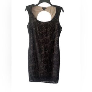 Metaphor Black Lace Keyhole Back Zip Cocktail‎ Dress Size Large